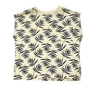Zara Boxy Leaf Print Pocket Tee Size 3/4